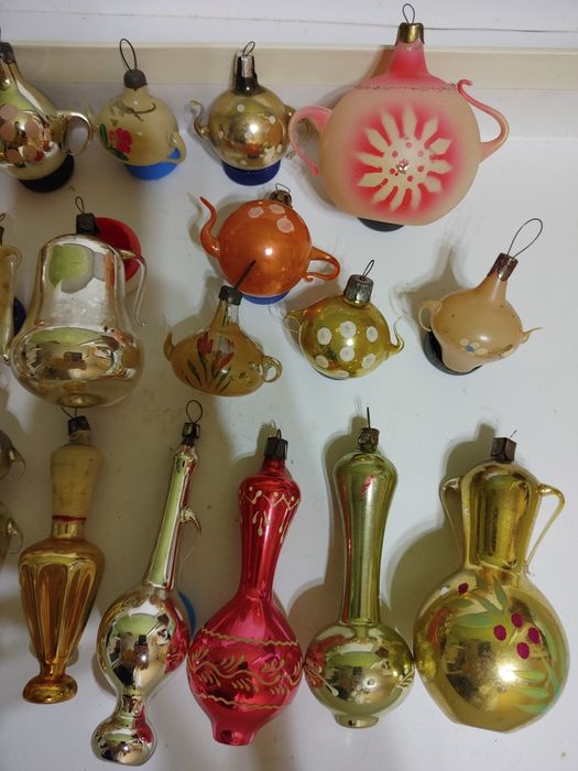 Ёлочная игрушка чайник СССР старая винтажная