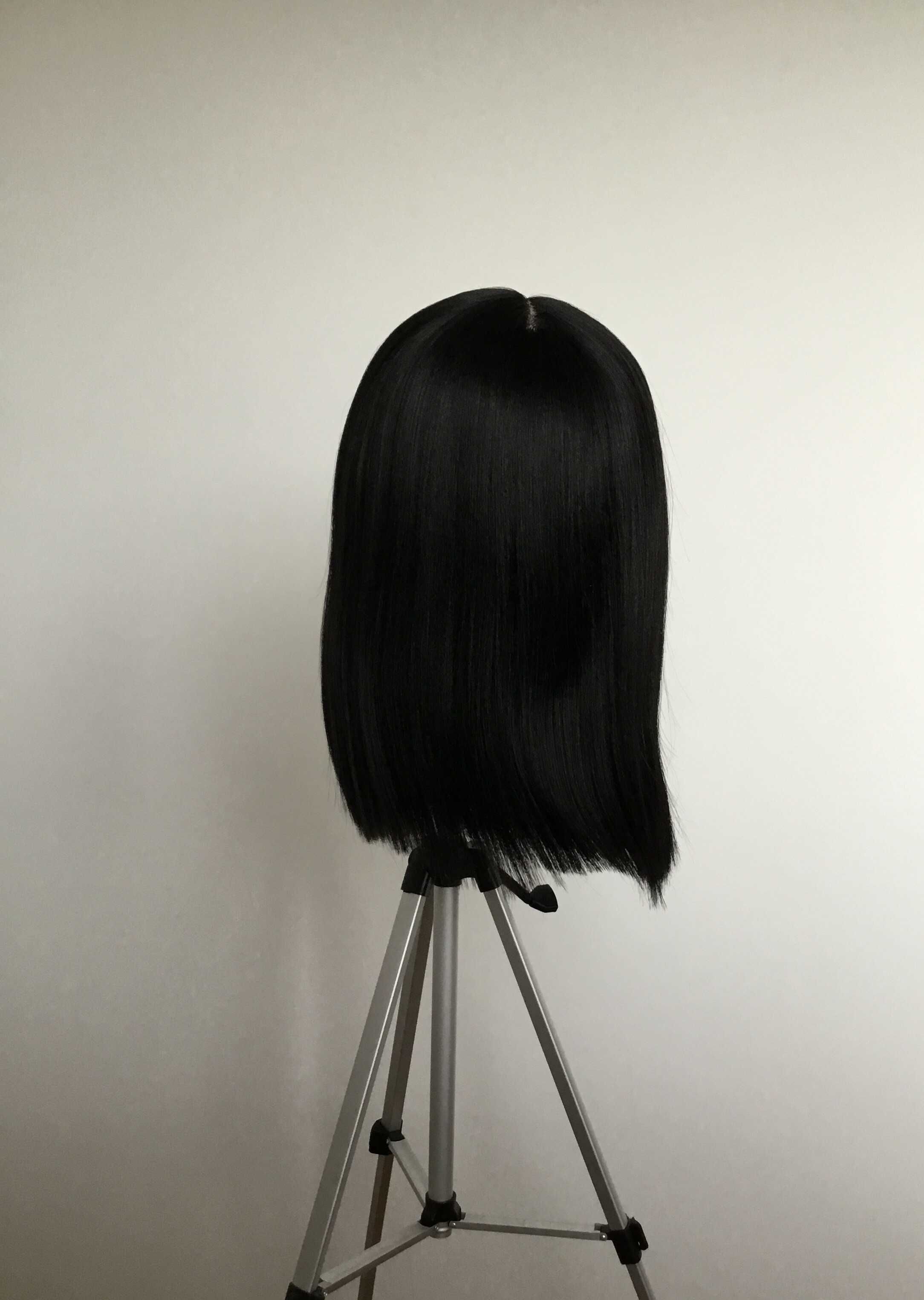 peruka syntetyczna włosy proste 35 cm czarna