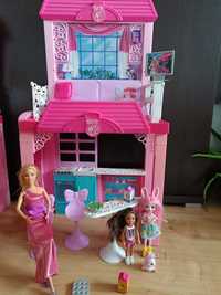 Domek dla Barbie z lalkami i akcesoriami