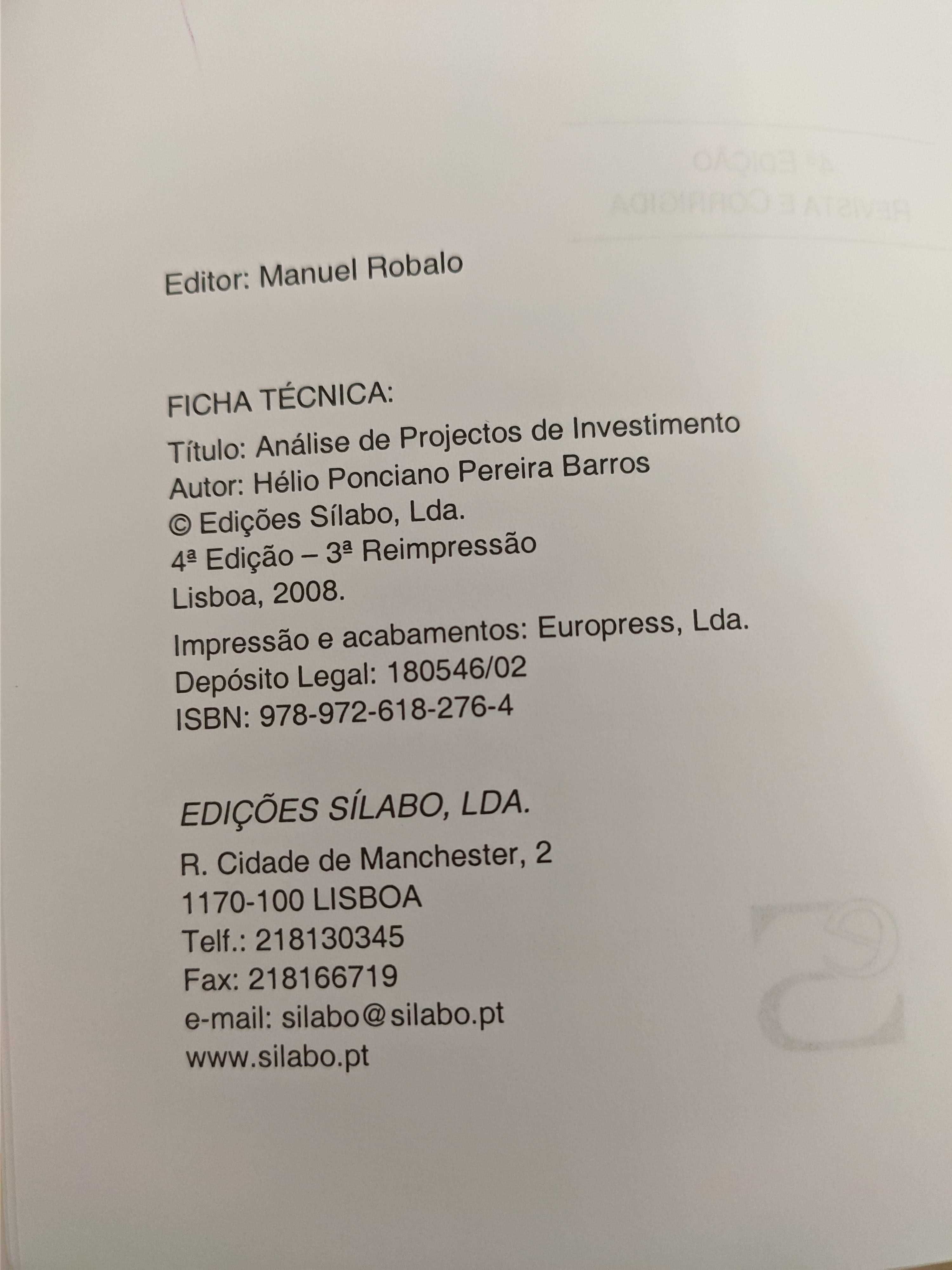 Livro Análise de Projectos de Investimento - Hélio Barros