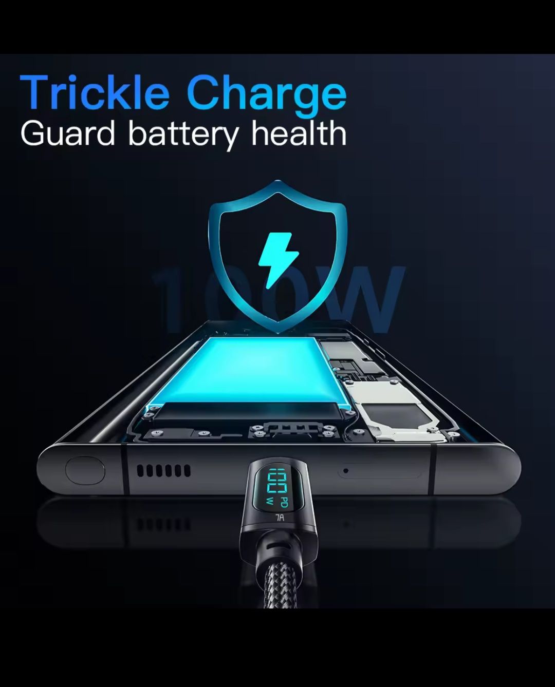 Kabel USB C 7A 100W LCD supervooc