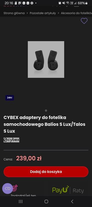 Adaptery do fotelika samochodowego Cybex