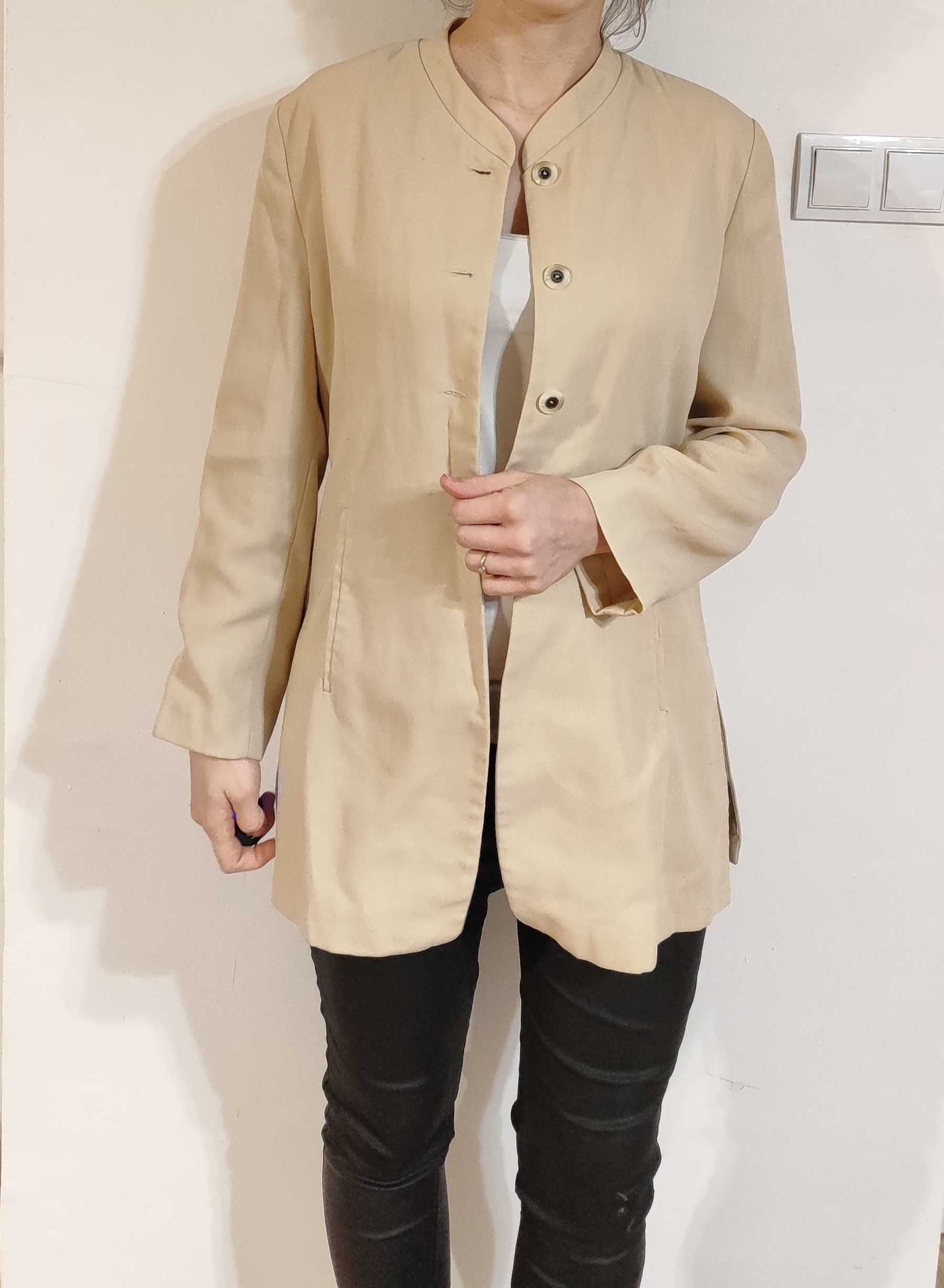 Żakiet beżowy marynarka damska basic vintage Woman Collection H&M 40/L