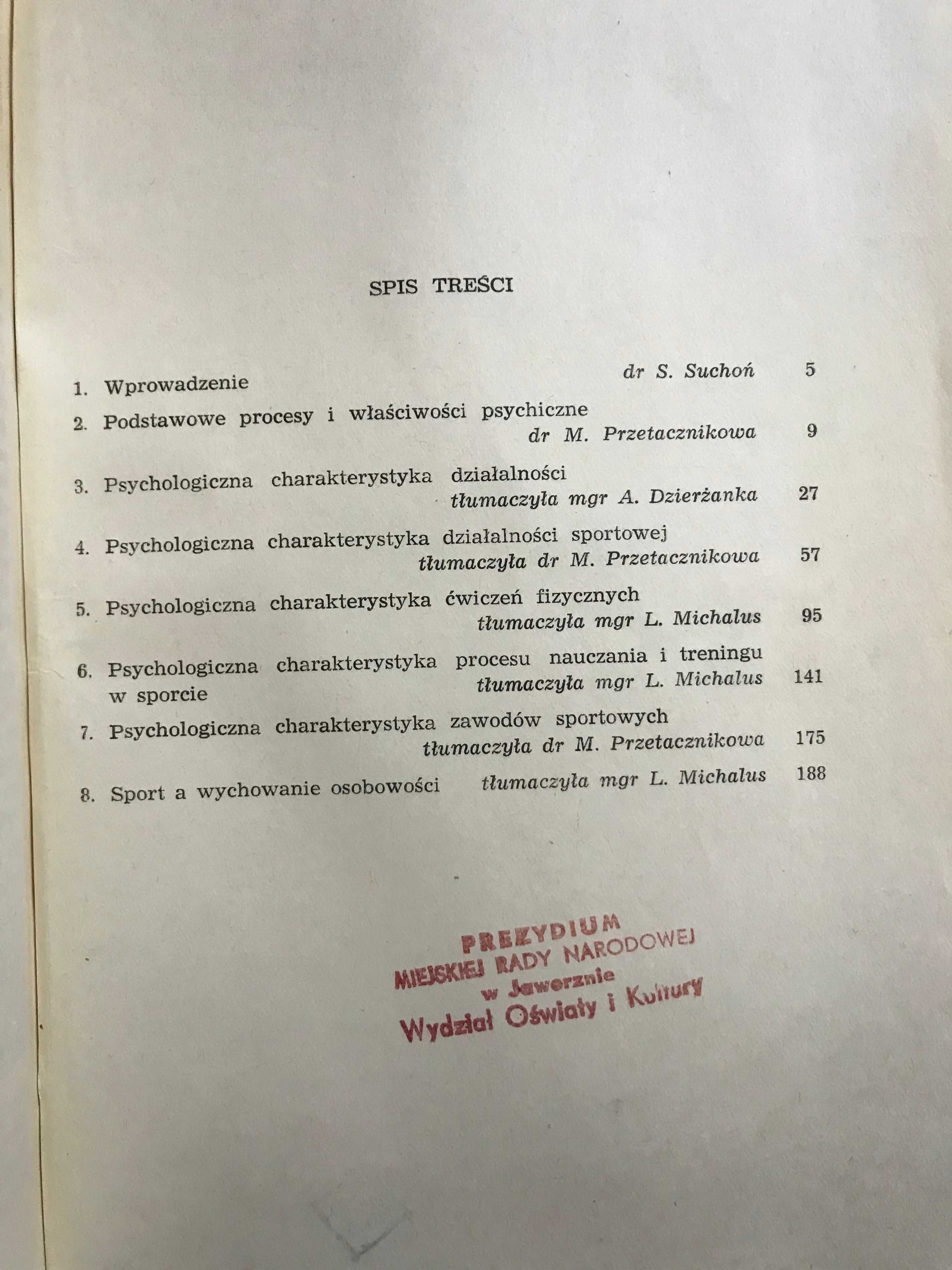 Psychologia sportu P.A. Rudyk 1961r.