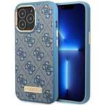 Etui Guess 4G Logo Plate MagSafe na iPhone 14 Pro - niebieskie