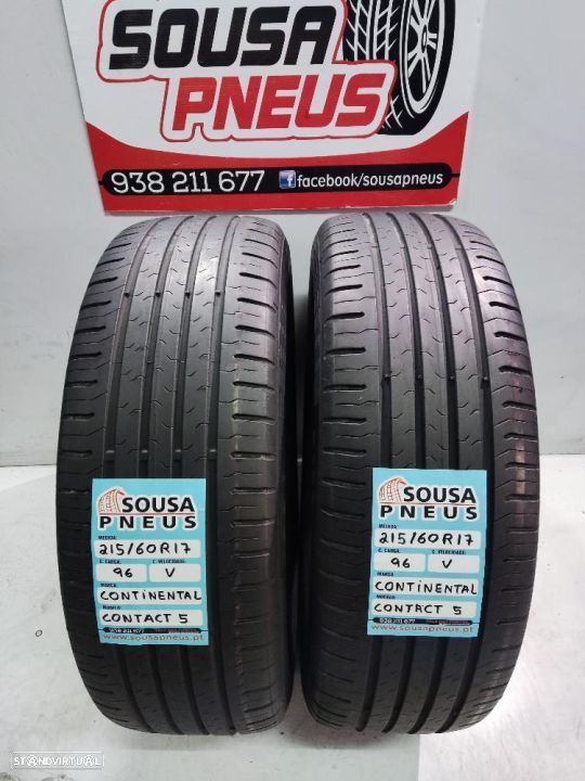 2 pneus semi novos 215-60r17 continental - oferta dos portes 120 EUROS