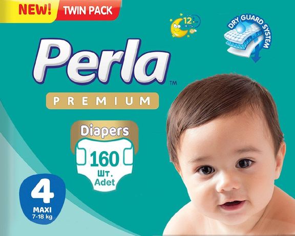 Пiдгузки,Памперси Perla Premium 4 / 5 пачок / 160 штук;