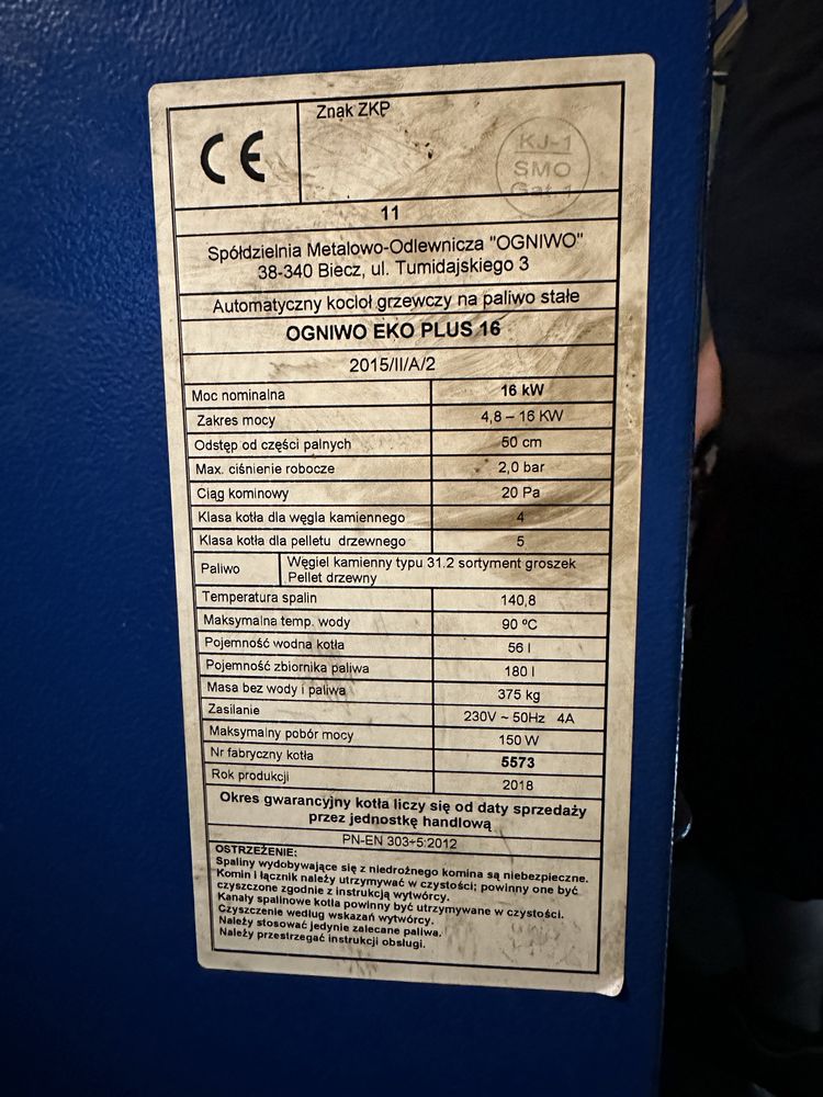 Sprzedam automatyczny  kociol grzewczy Ogniwo eko plus 16Kw