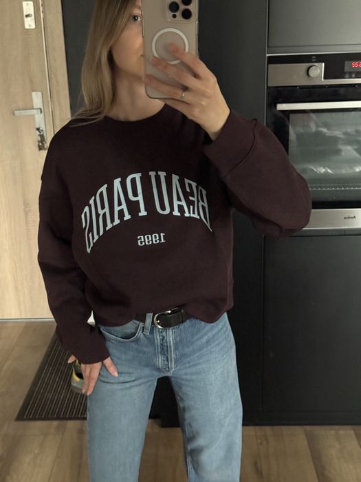 Світшот з принтом H&M, стильний світшот оверсайз - XXS, XS, S