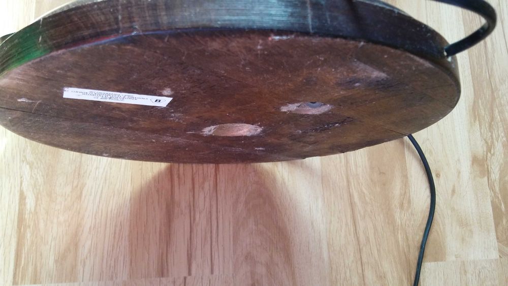 lampa z drewna podłogowa stojąca prl