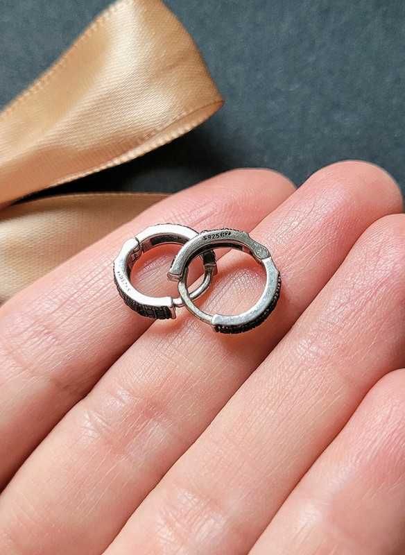 Eleganckie Srebrne Kolczyki 925 z Cyrkoniami, Wysoka jakość, Stan idea