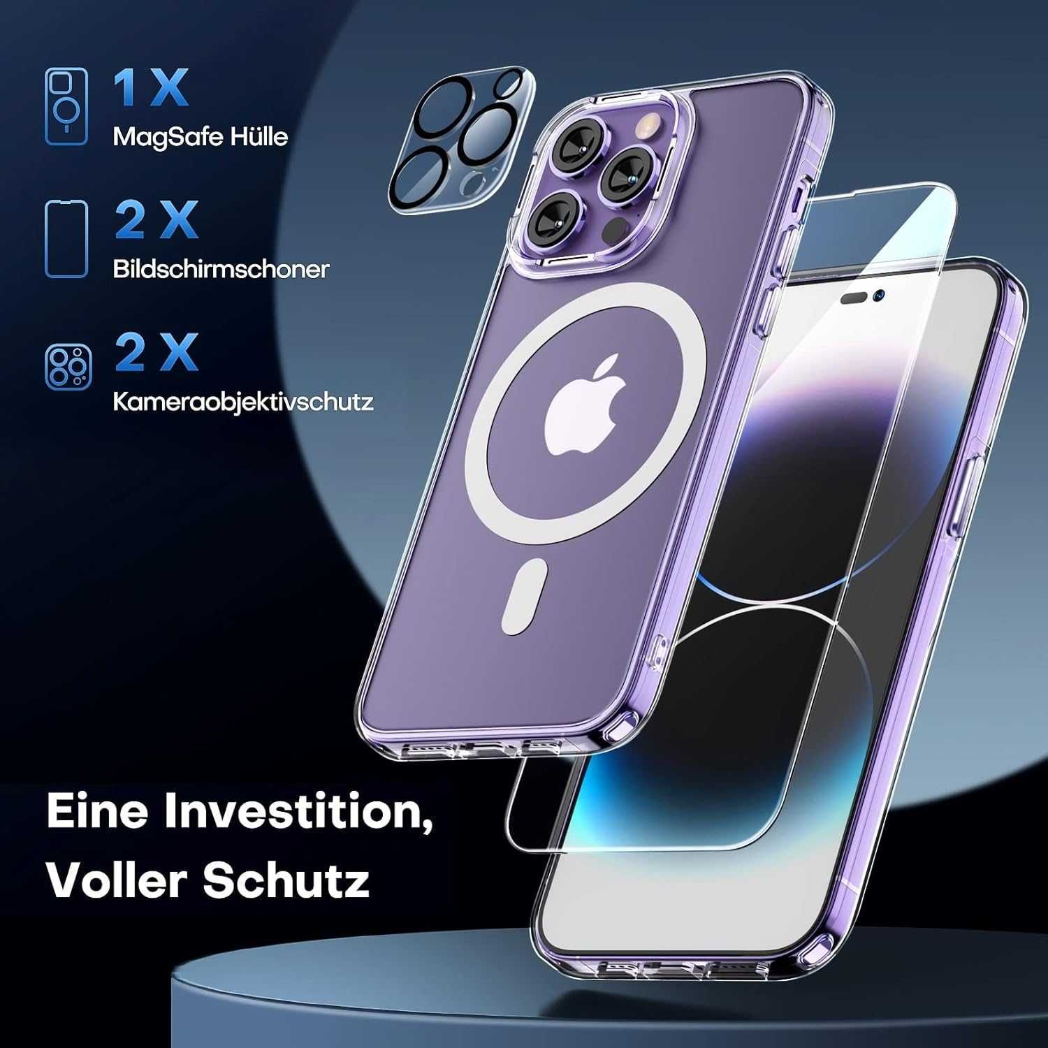 5w1 IPhone Pro etui przeźroczyste +dwa szkła + dwa szkła na aparat