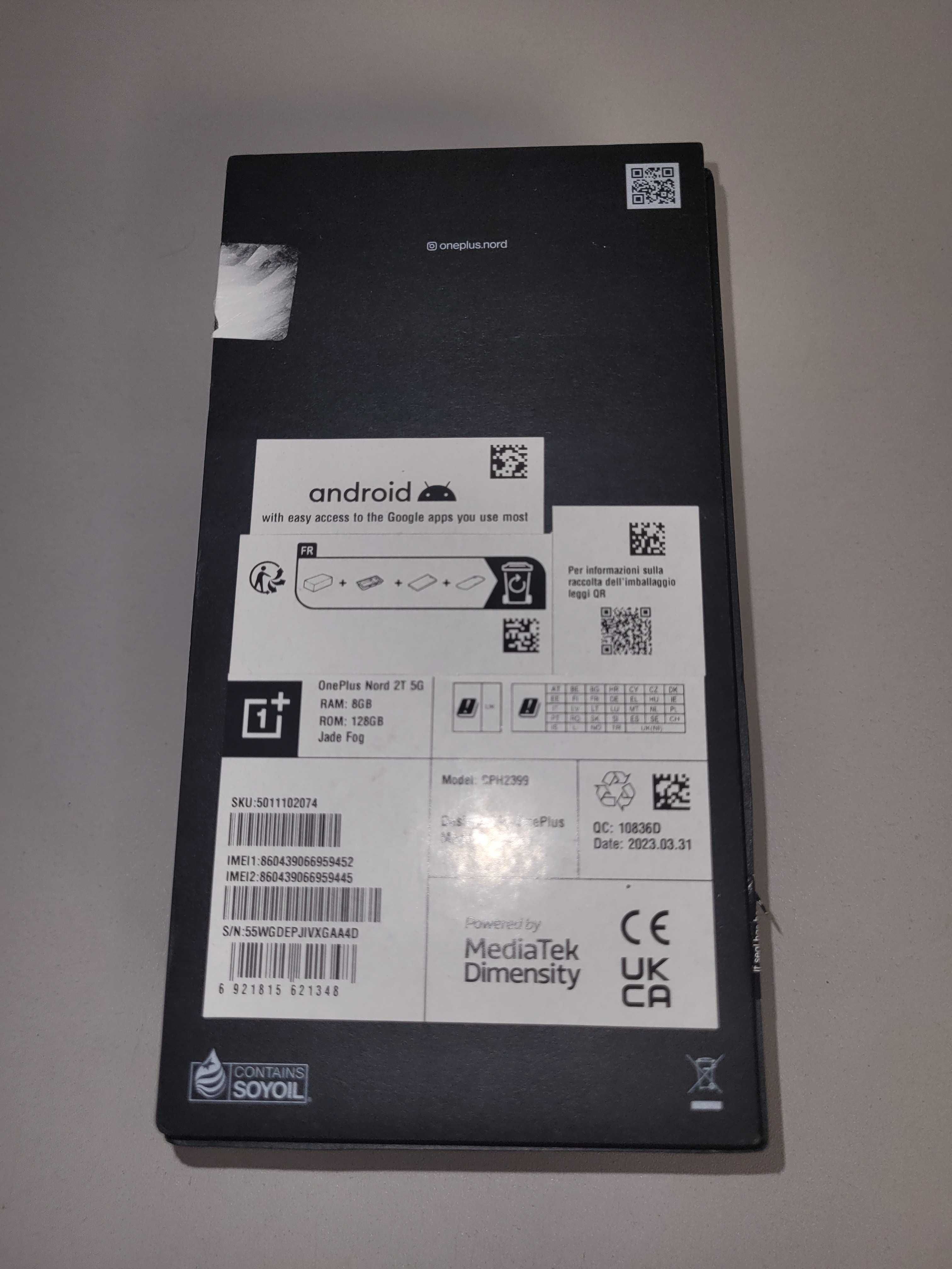 OnePlus Nord 2T 5G 8/128GB komplet