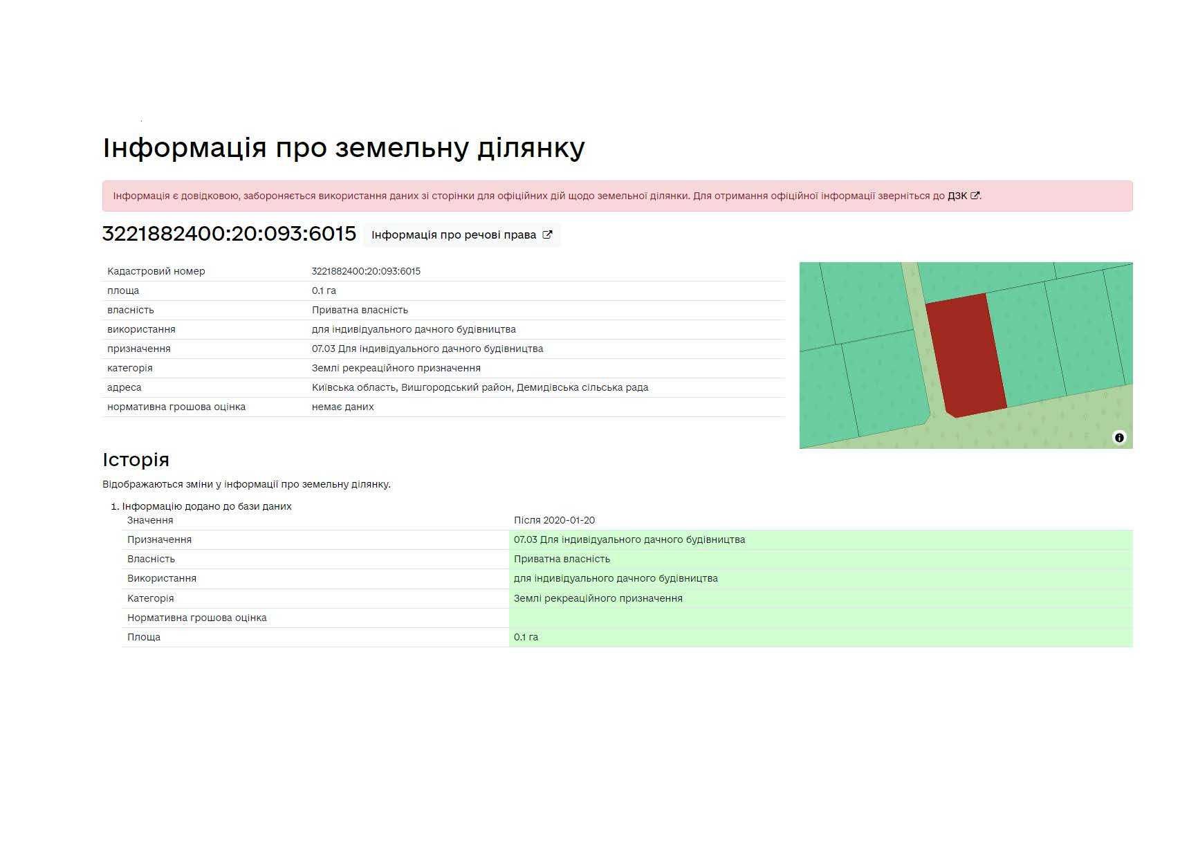 Продаж земельної ділянки для дачного будівництва