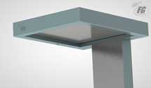 Nowoczesny Aluminiowy Słupek Zadaszenia nad Furtkę LIGHT LED