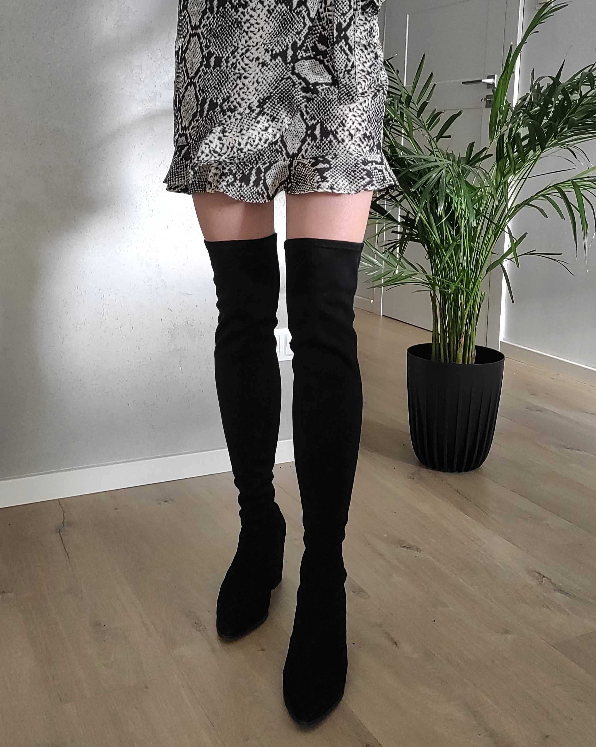 Czarne Muszkieterki Steve Madden 39 Długie kozaki za kolano