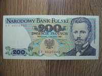 Banknot PRL 200 złotych 1988 rok seria EF Jarosław Dąbrowski UNC