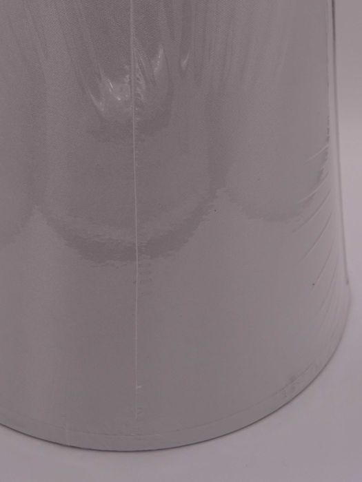 Światło Stołowe Biały Wystrój Mały Abażur Baryłkowy Tkanina Lniana