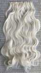 Włosy doczepiane, platynowy blond, 70 cm loki ( 467 )