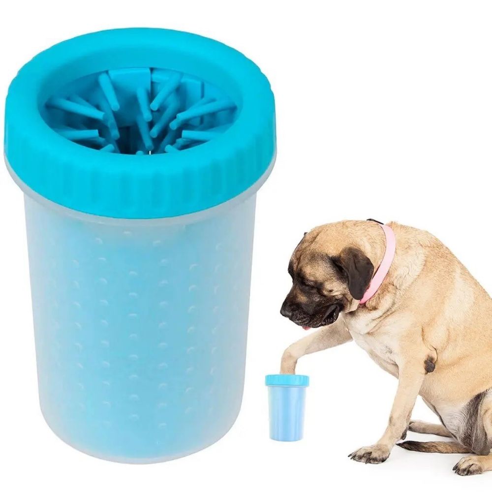 Лапомойка для собак стакан непроливайка с силиконовой щеткой