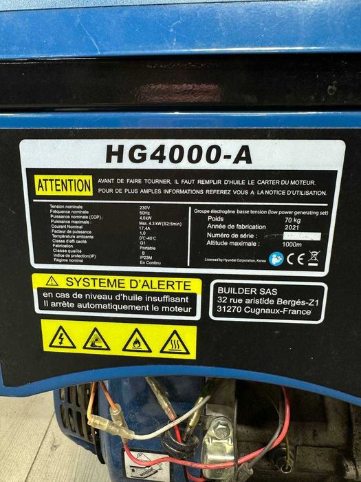 Бензиновий генератор HYUNDAI HG-4000A