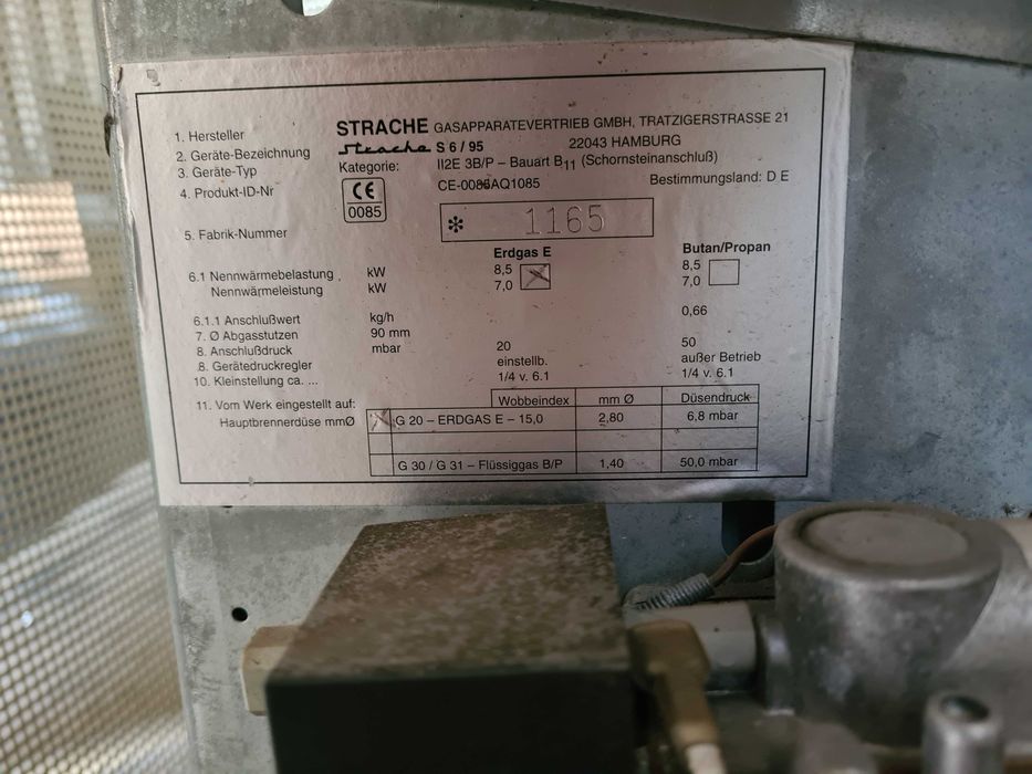 Piec gazowy Niemiecki STRACHE 8,5 KW