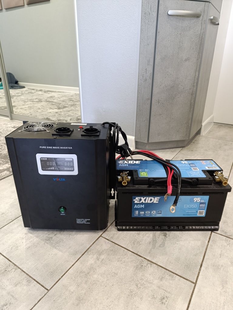 ИБП ДБЖ Volt Polska Sinus PRO 1000 W 12V+АКБ EXIDE AGM EK950(95 А/Ч)