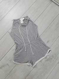 H&M szary kombinezon bieliźniany piżamowy w paski S 36