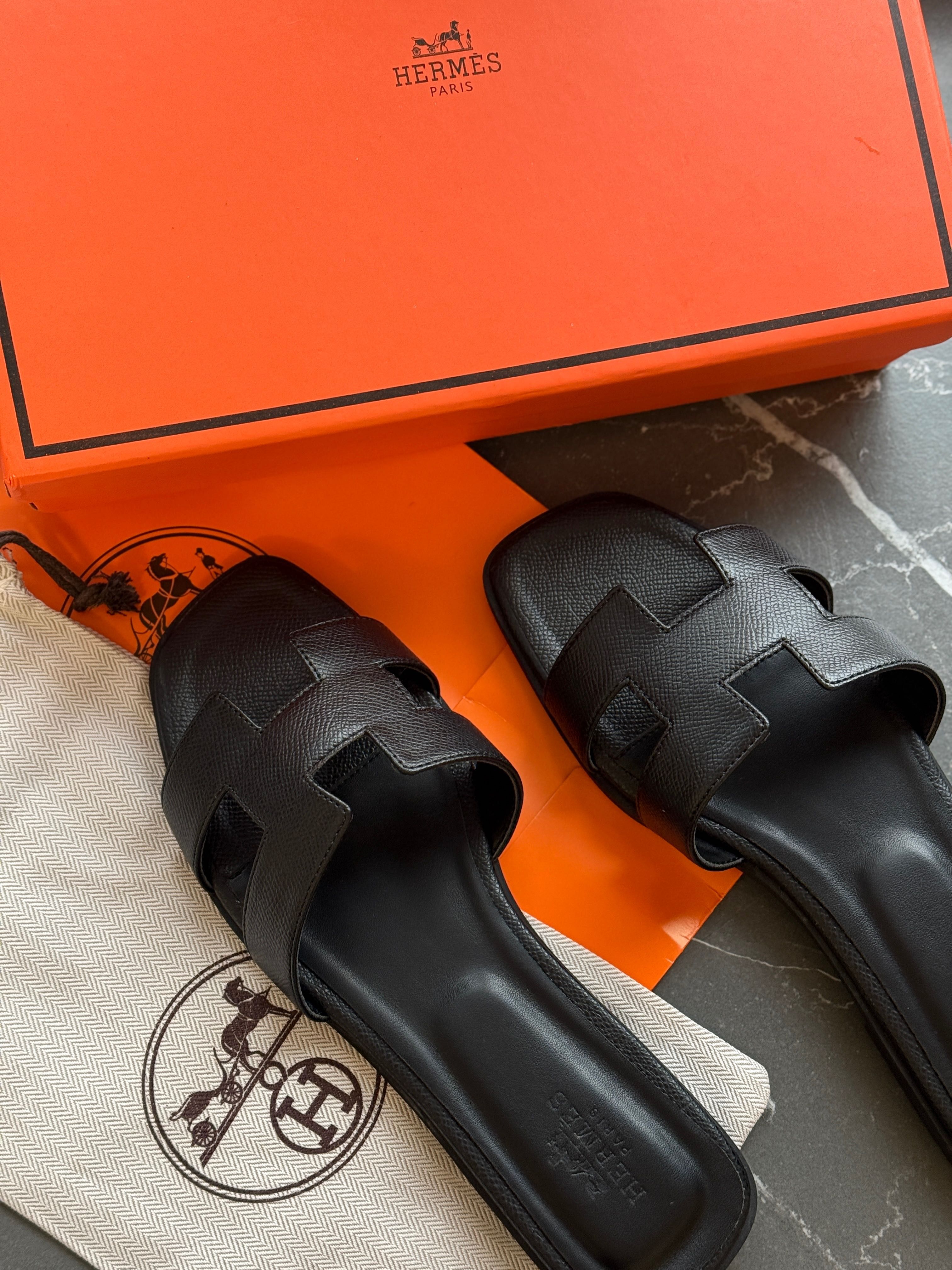 Шкіряні шльопанці Hermes 39 р