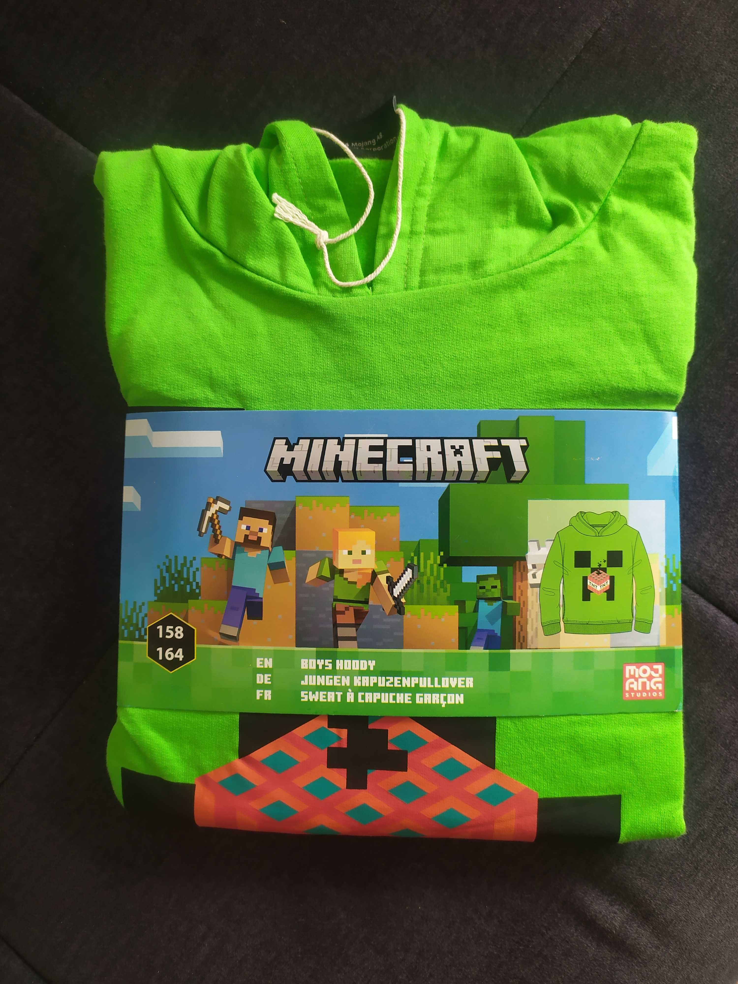 Bluza chłopięca z kapturem Minecraft nowa z metką 158-164
