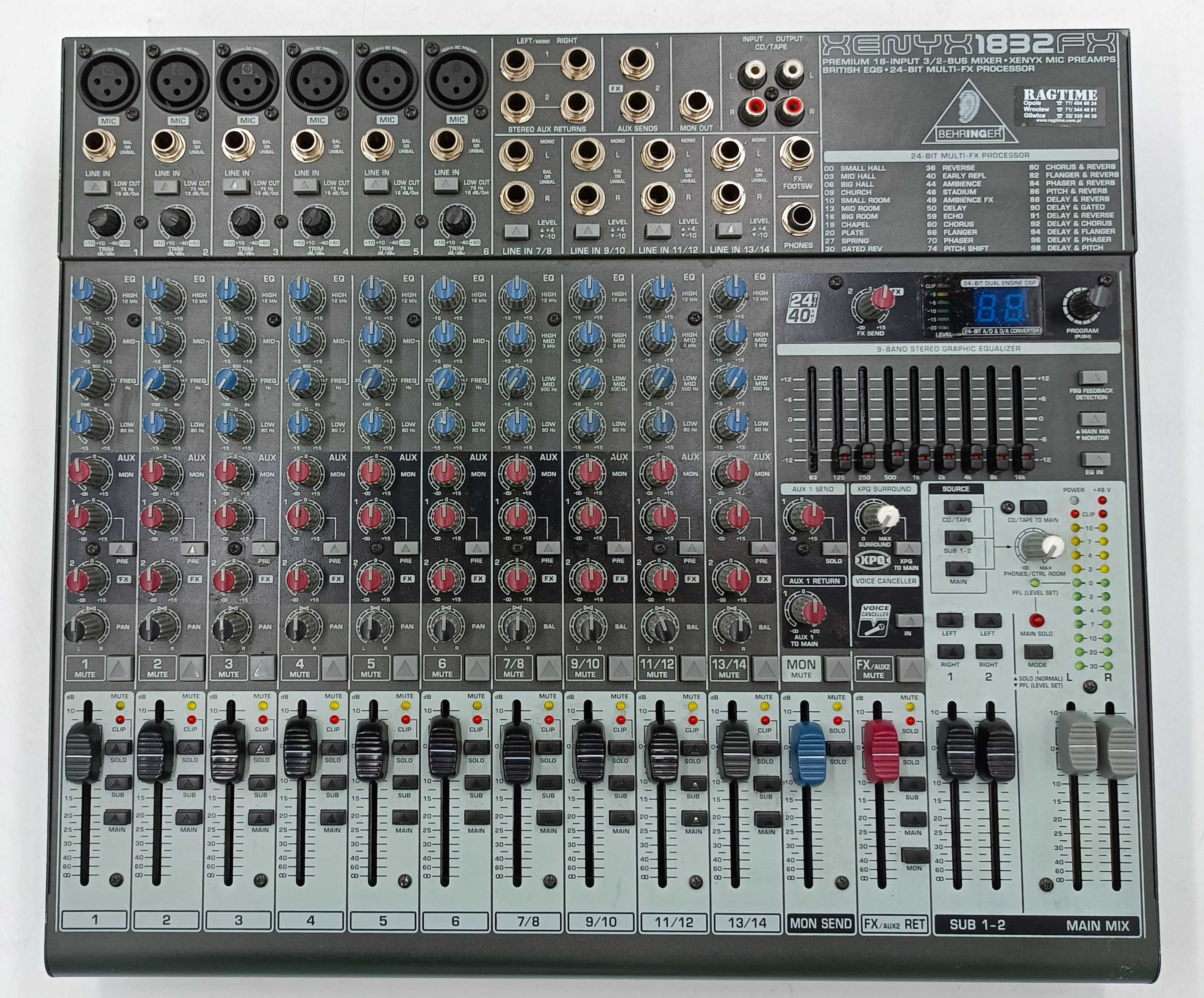 Mikser Behringer XENYX 1832 FX Na części / do naprawy OPIS