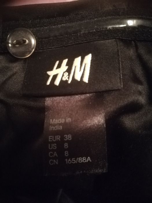 Sukienka mini, czarna, cekiny, na ramiączkach, H&M rozmiar 38