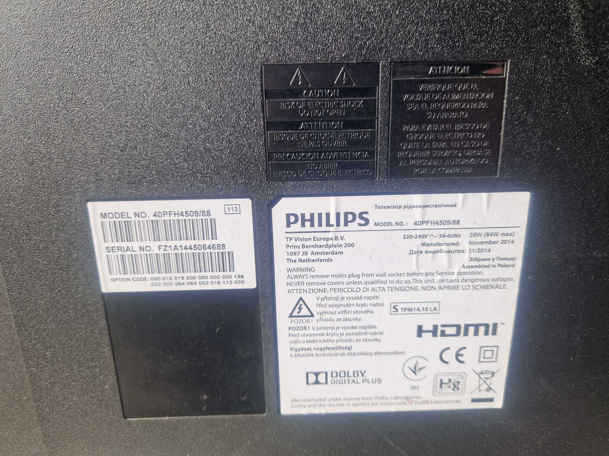 Telewizor Philips 40PFH4509/88+ monitor