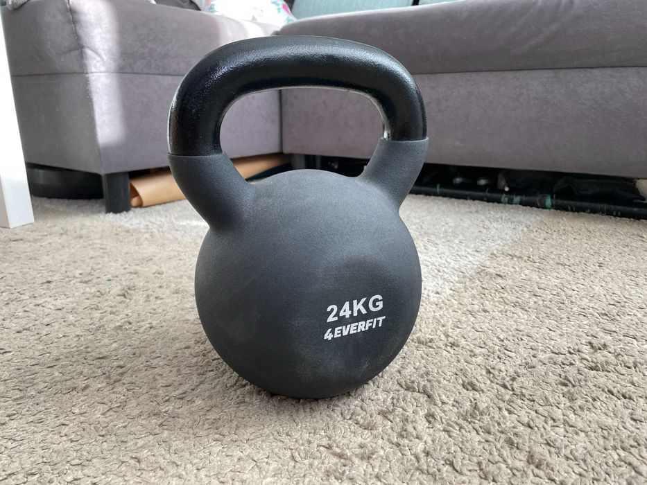 Kettlebell 24 kg żeliwny w gumie (girya/giria/odważnik kulowy)
