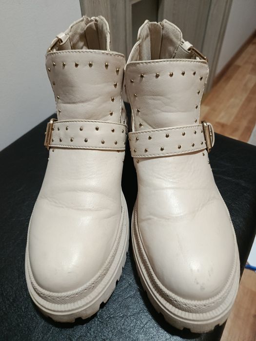 Botki damskie Jenny Fairy beżowe, roz 39