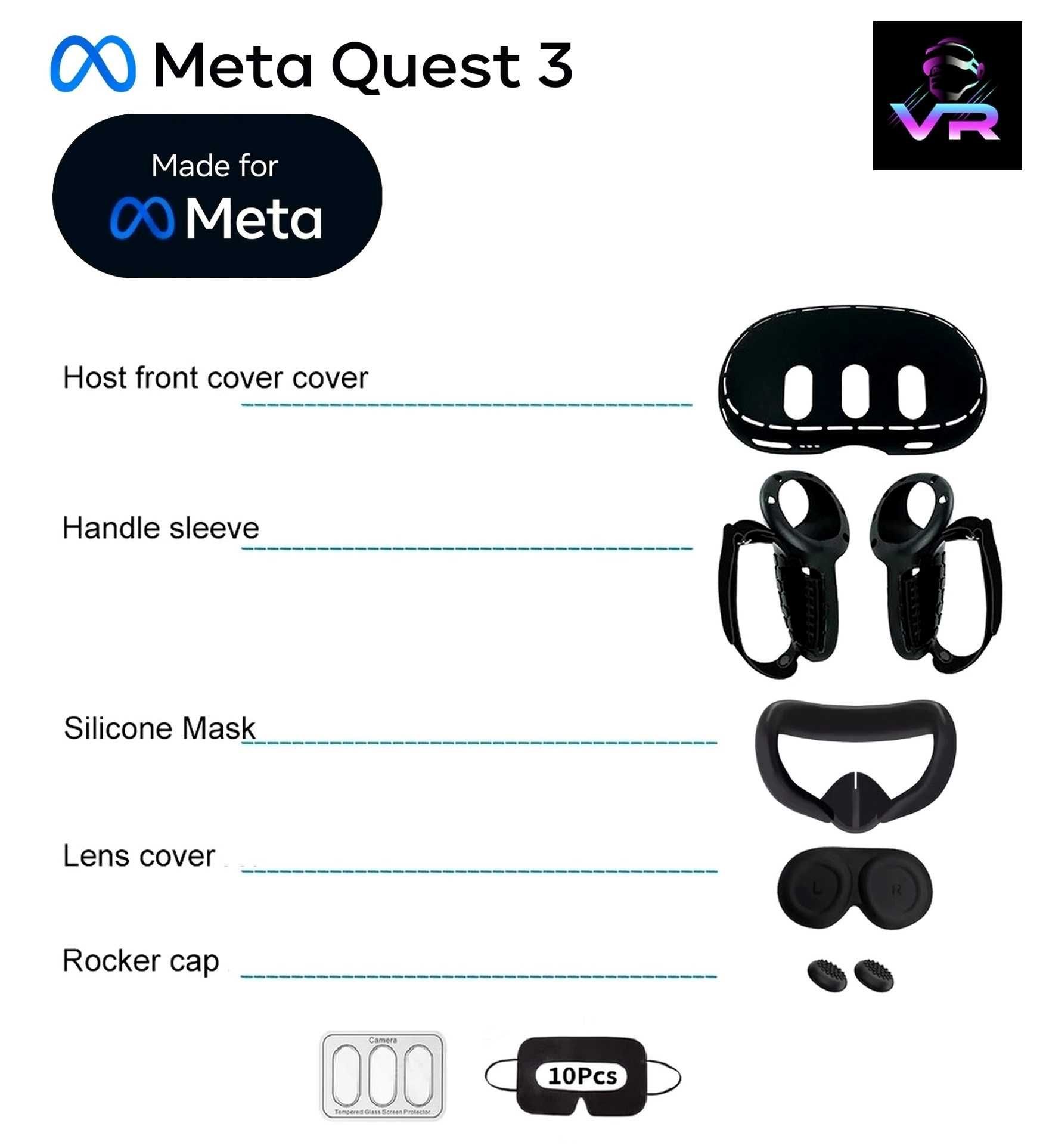 Meta Quest 3 захисні чохли, набір (10-в-1) чехол Oculus Covers