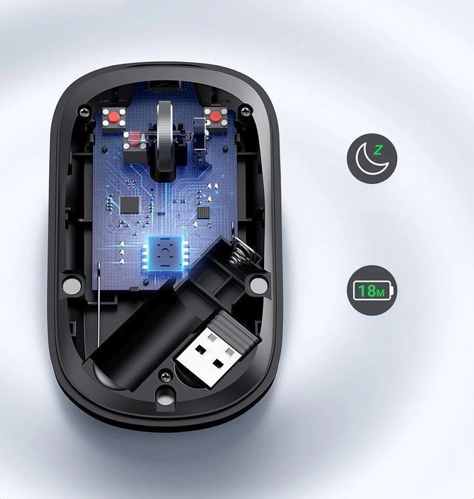 Ugreen poręczna myszka bezprzewodowa USB zielony