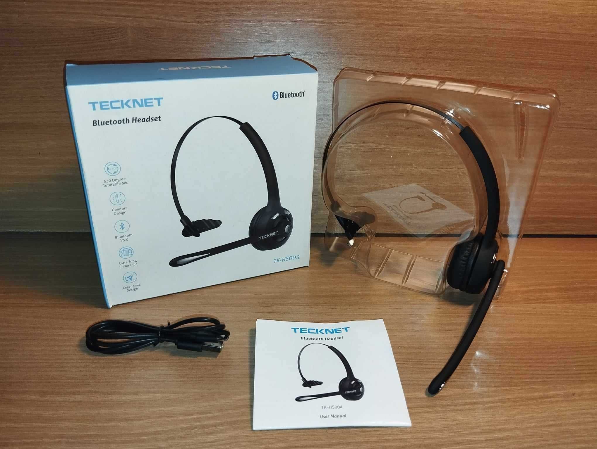 Słuchawki Bezprzewodowe - Headset z Mikrofonem - TECKNET TK-HS004