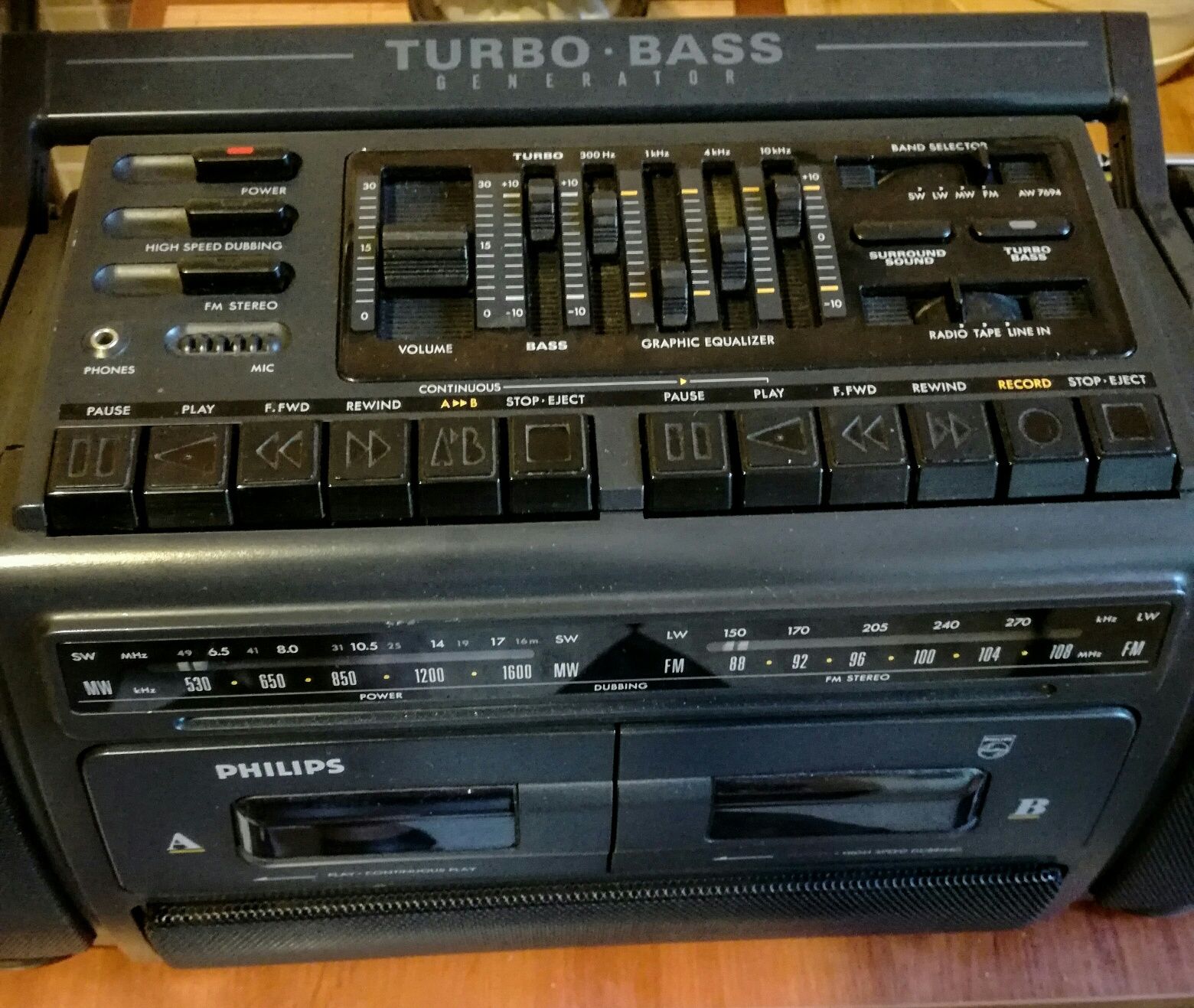 Radiomagnetofon,Wieża Philips Turbo Bass