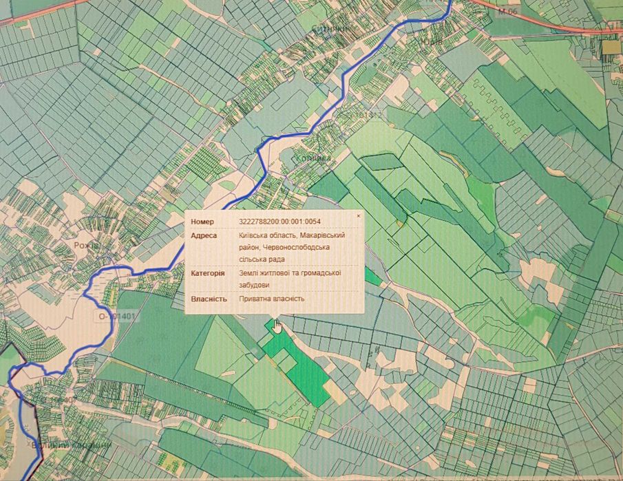 Продаж землі 78,41 Га під забудову/ОСГ Макарівський р-н 65км до Києва.