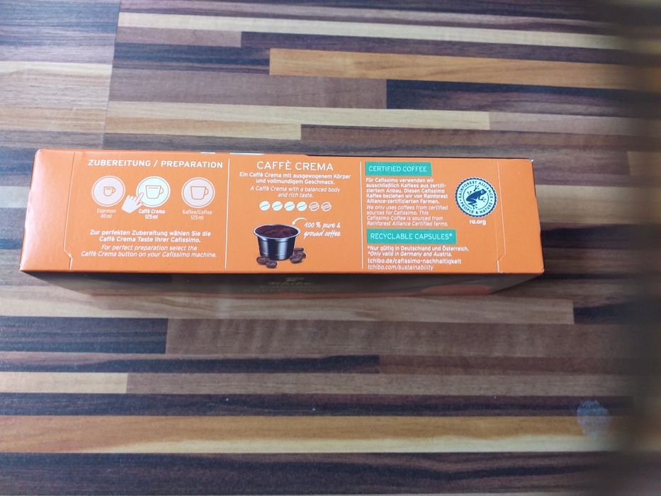 Tchibo Cafissimo Caffe Crema--Kapsułki 2×10 sztuk--Łódź Okazja