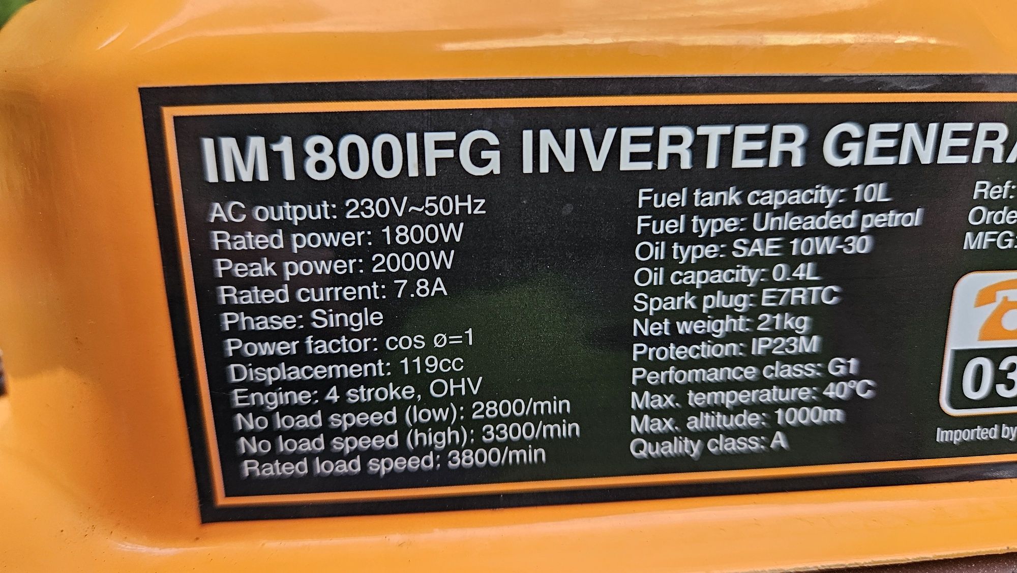Agregat prądotwórczy IMPAX 1800 W Nowy