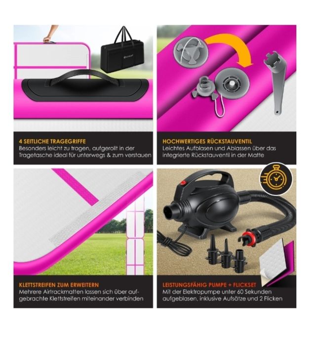 Dmuchana mata gimnastyczna Airtrack Fitness 3m