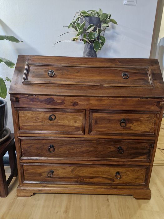 Szafka sekretarzyk biurko meble kolonialne palisander