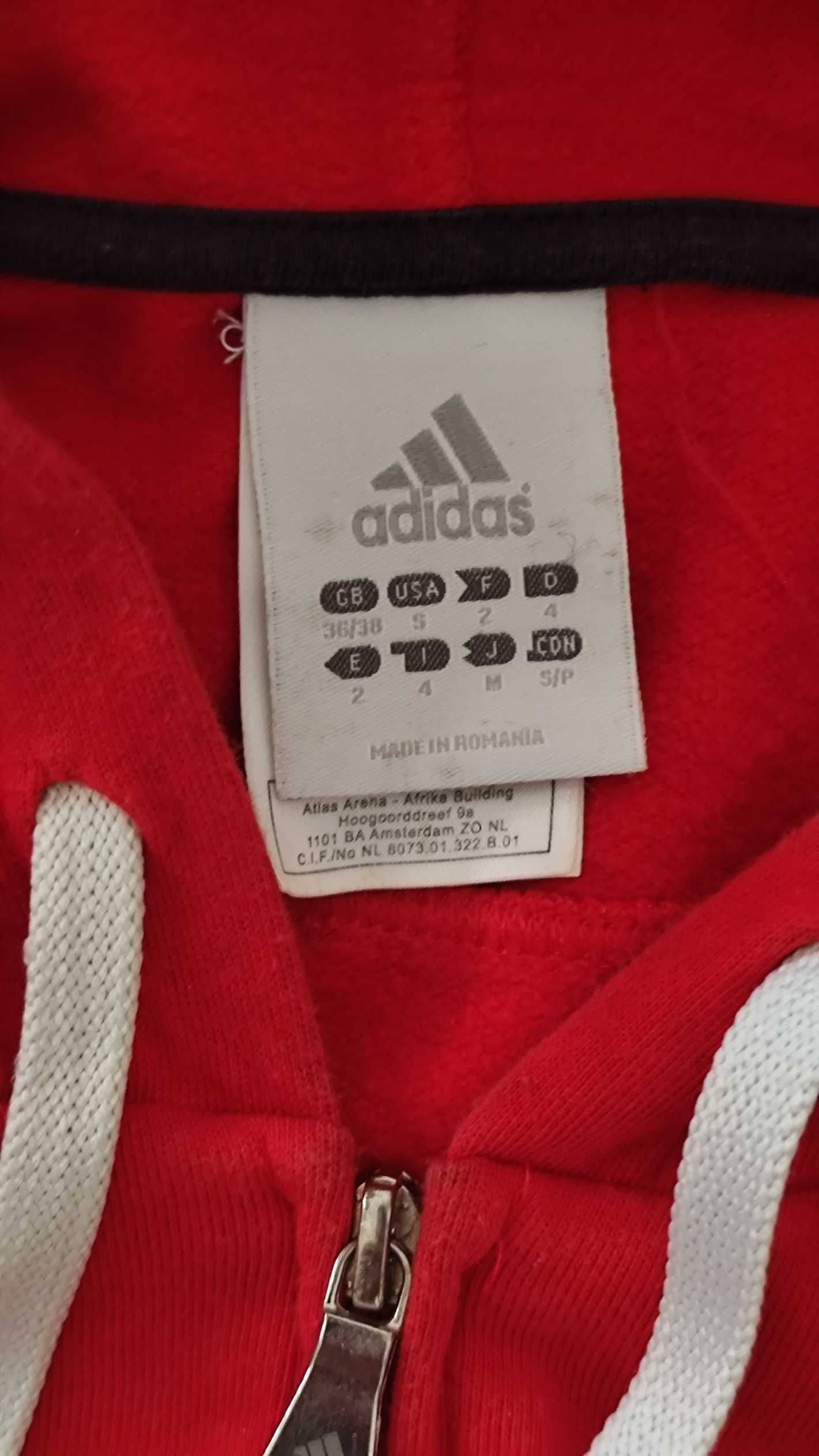 Casaco com capuz Adidas vermelho
