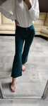 Dzwony jeansy ciemnozielone xs