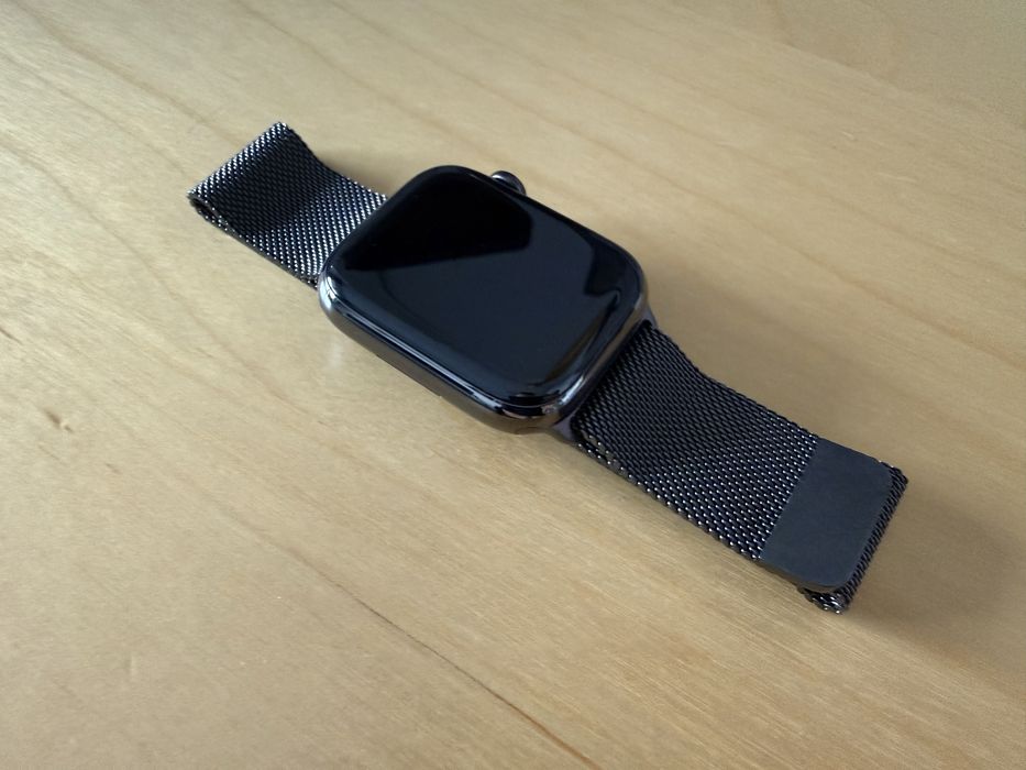 Apple Watch 7 Stainless Steel 45mm Graphite + Milanese Loop oryginał