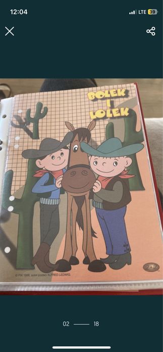 Karteczka do segregatora lata 90 bolek i lolek