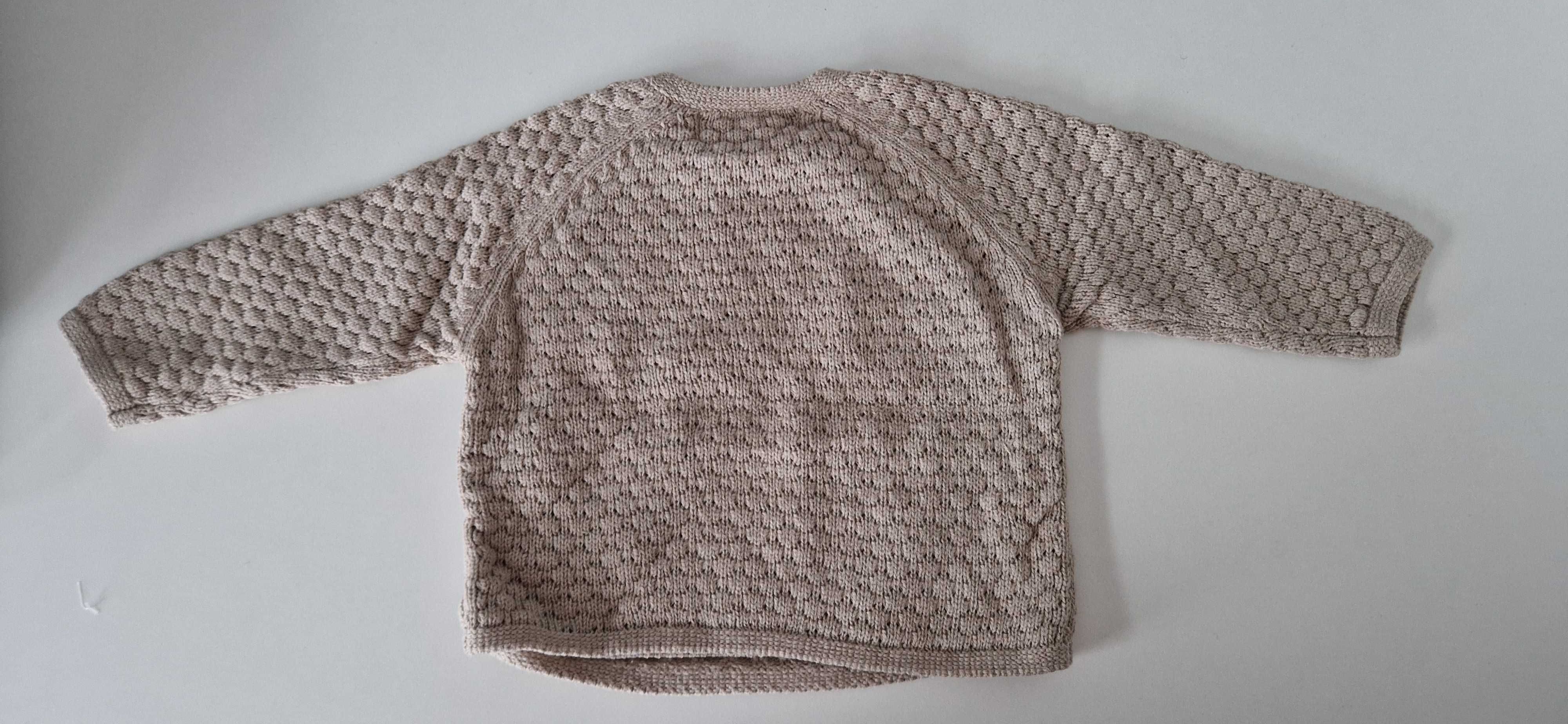 Sweter ZARA 62 68 z TEKSTUROWANEJ dzianiny jak NOWY dokładne ZDJĘCIA
