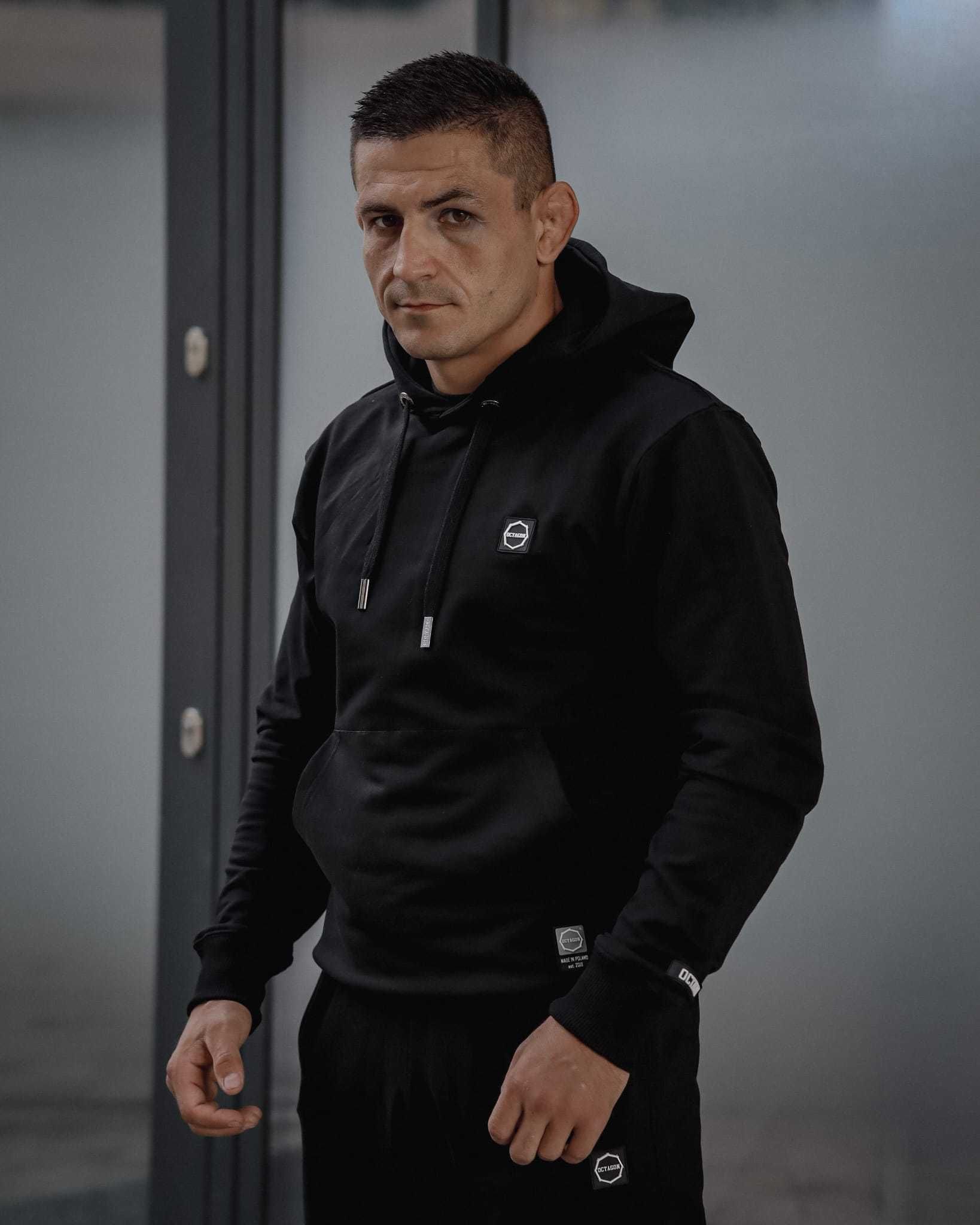 Bluza Octagon Small Logo LIGHT black z kapturem